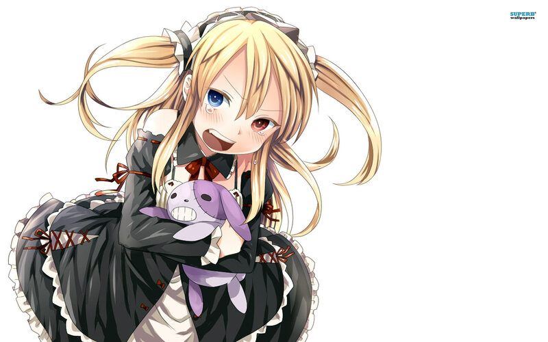 Blonde Girl Holding Toy — Black