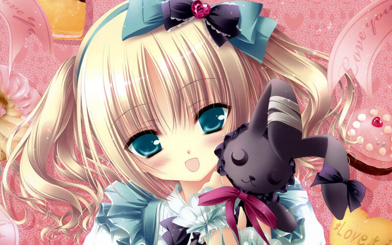 Blonde Girl Holding Toy — Pink, Sweet
