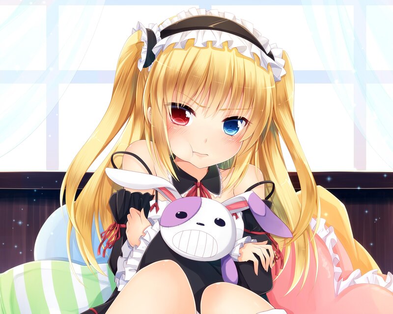 Blonde Girl Holding Toy — Yellow
