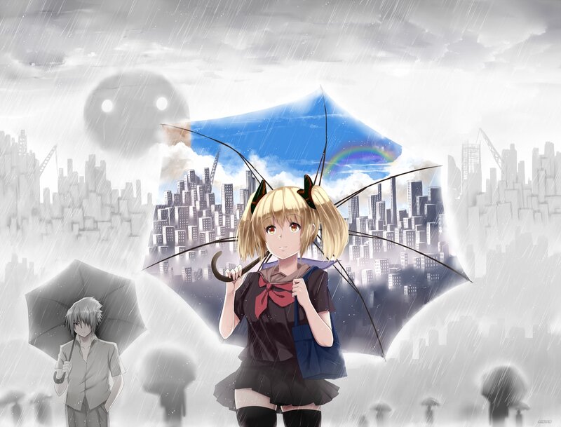 Blonde Girl Holding Umbrella