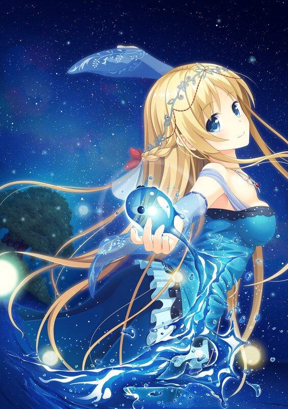 Blonde Girl Holding Water