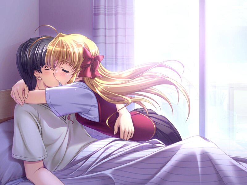 Blonde Girl Hugging Boy