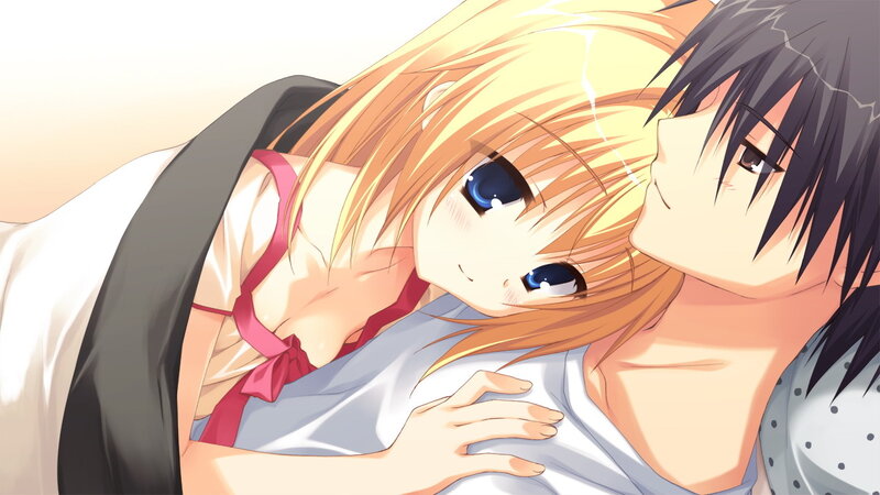 Blonde Girl Hugging Boy — Yellow