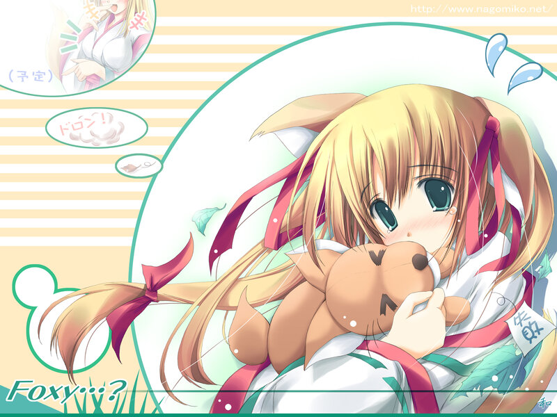 Blonde Girl Hugging Fox