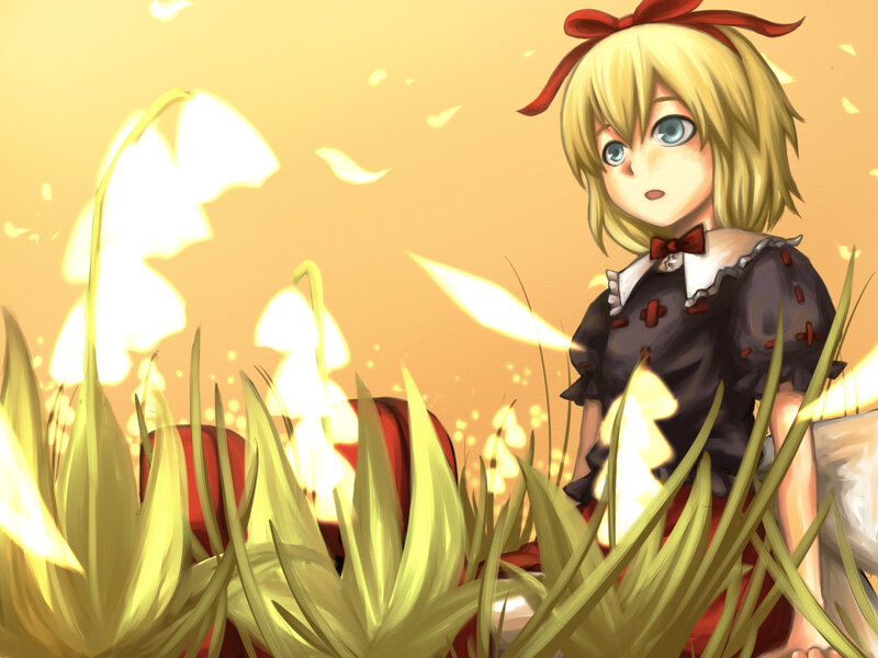 blonde girl in a field