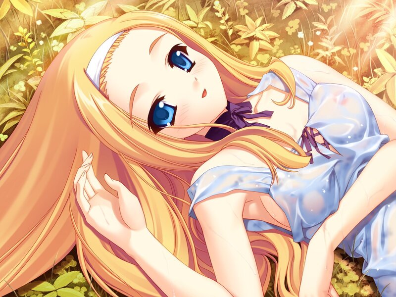 blonde girl in a field