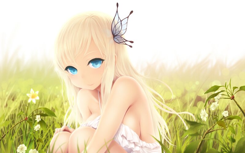 Blonde girl in a field