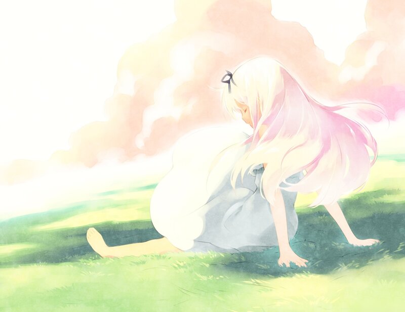 Blonde girl in a field
