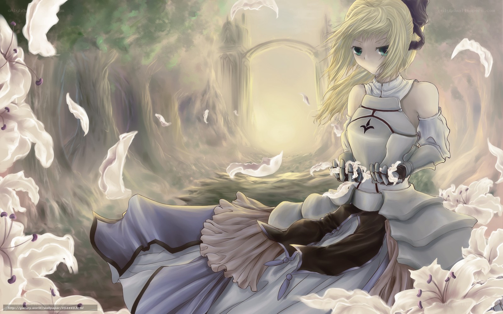 Blonde girl in a forest