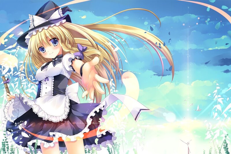 blonde girl in a witch outfit