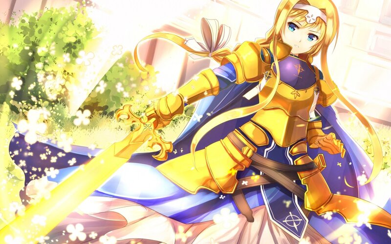 Blonde Girl in Armor — Gold, Dramatic
