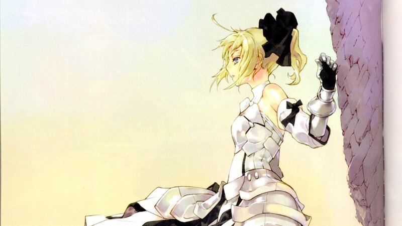 Blonde Girl in Armor — White, Calm