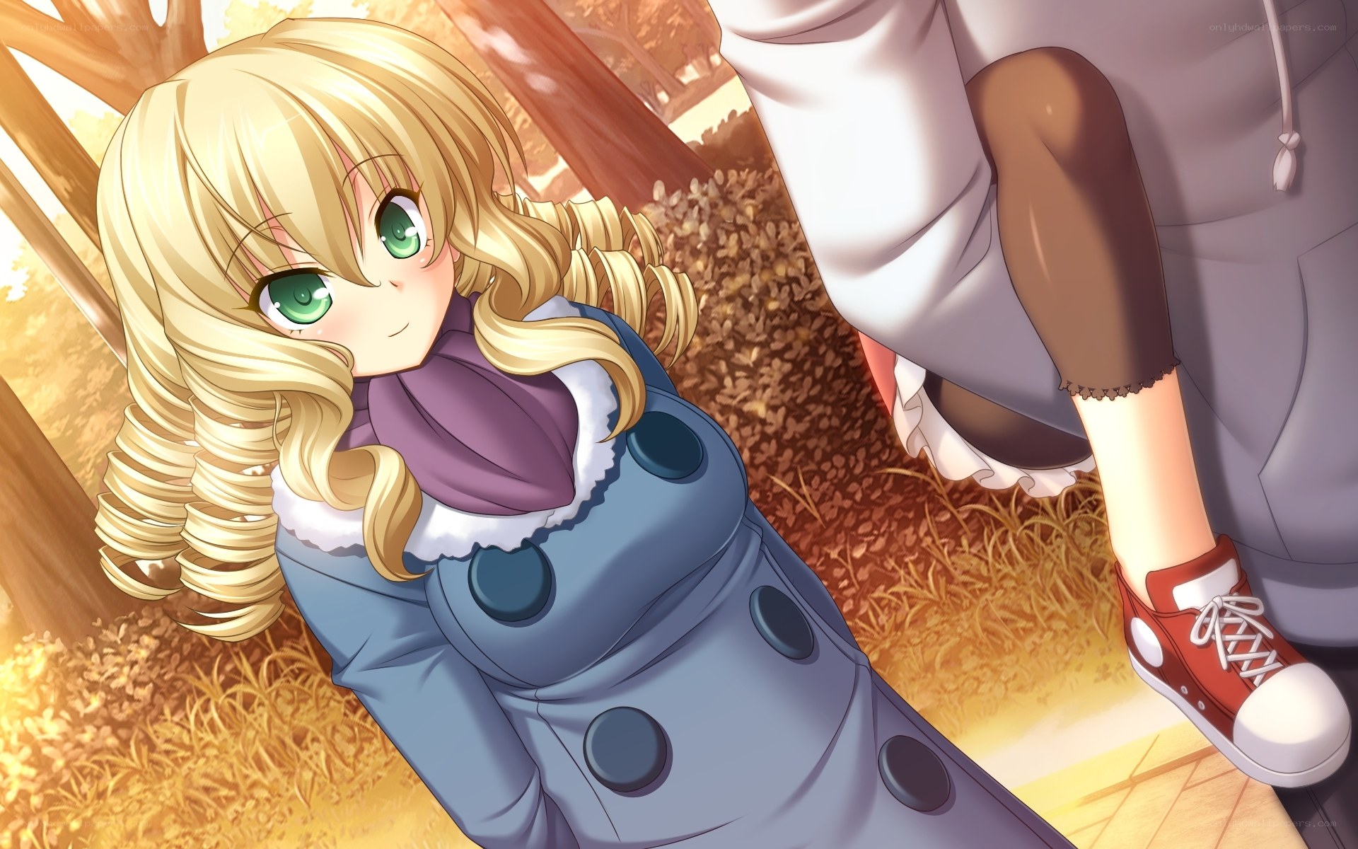 Blonde girl in autumn