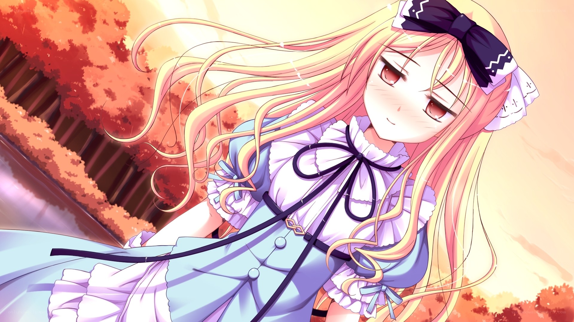 blonde girl in autumn