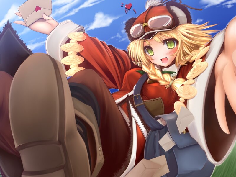 Blonde Girl in Aviator Gear — Blue