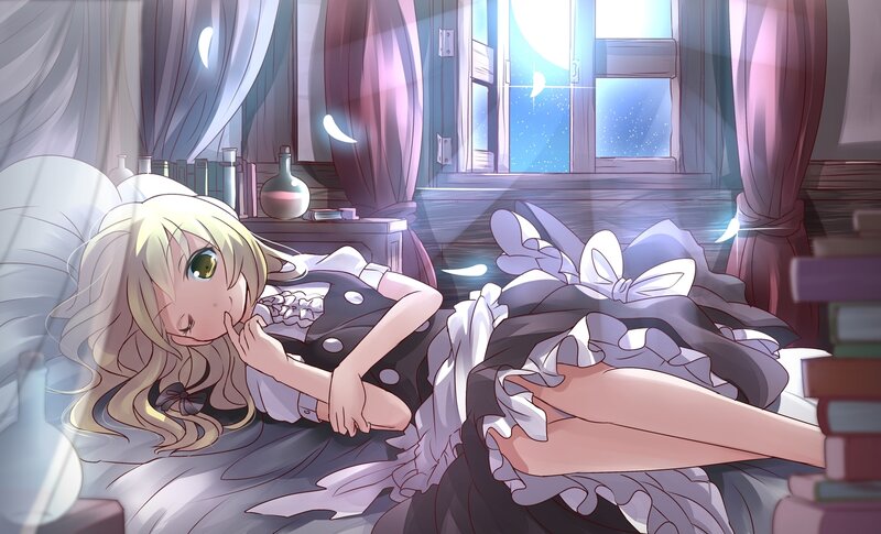 Blonde Girl in Bed — Purple