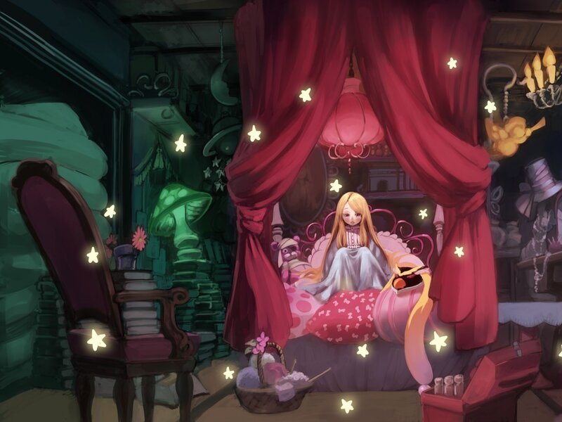 Blonde Girl in Bed — Red