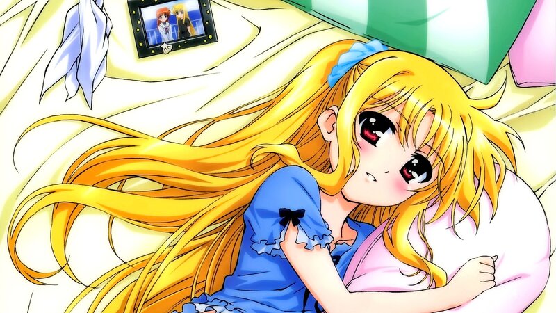 Blonde Girl in Bed — Yellow, Calm