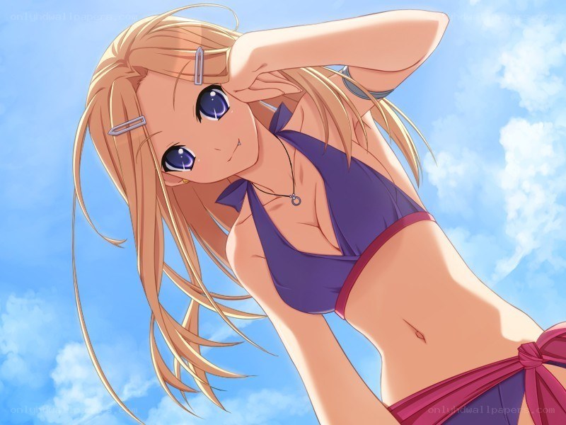 blonde girl in bikini