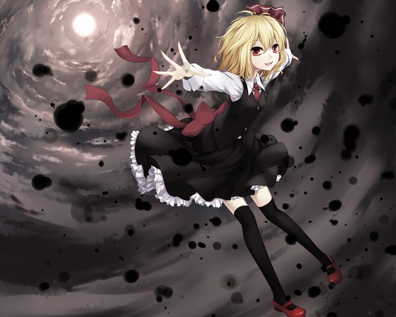 Blonde Girl in Black Dress — Dramatic, Anime