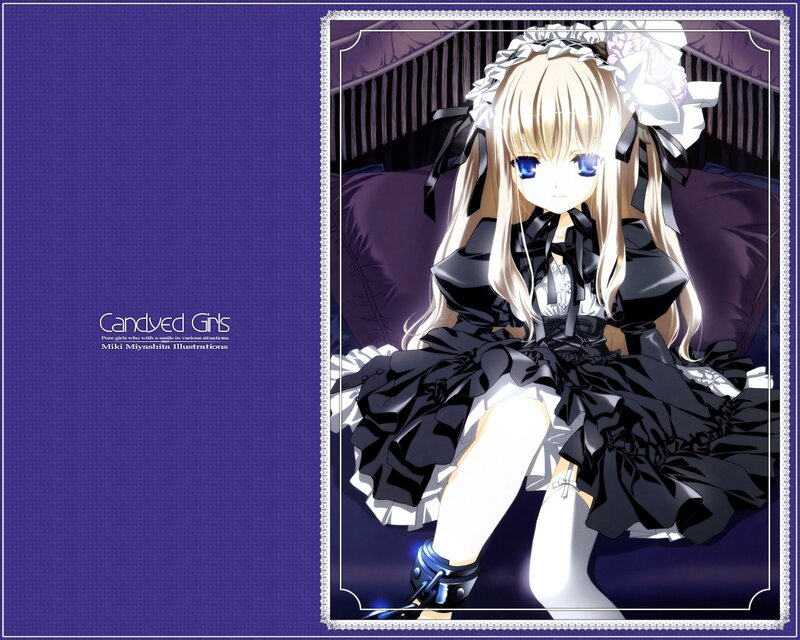 Blonde Girl in Black Dress — Purple, Dramatic, Anime