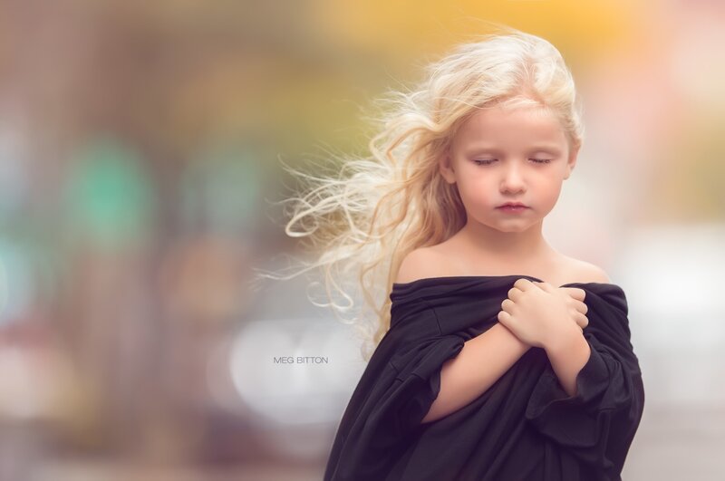 Blonde Girl in Black Dress — Serene, Autumn