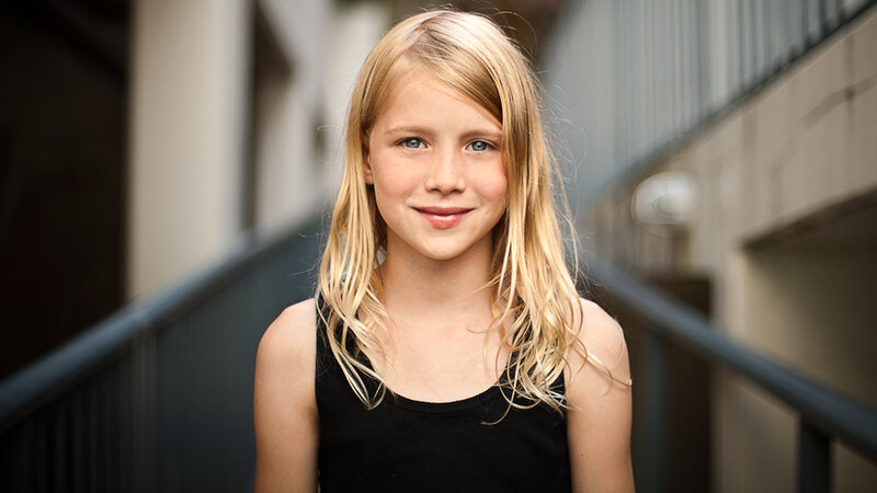 Blonde Girl in Black Top