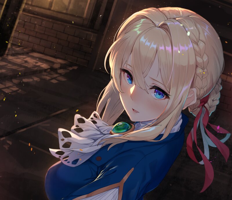Blonde Girl in Blue Coat — Dramatic