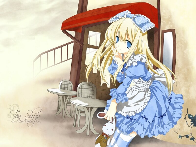 Blonde Girl in Blue Dress — Calm, Anime