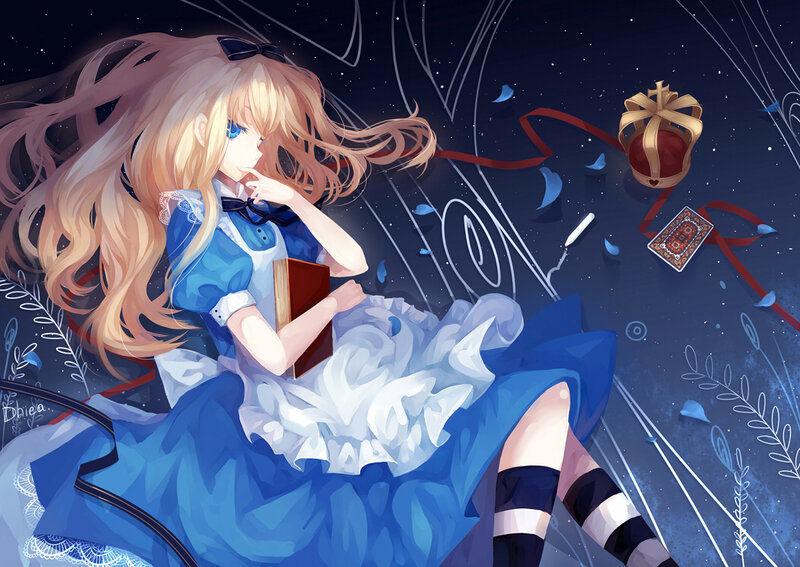 Blonde Girl in Blue Dress — Dreamy, Night
