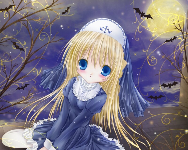 Blonde Girl in Blue Dress — Mysterious