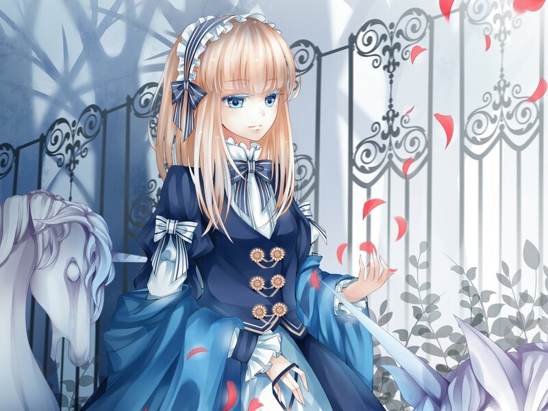 Blonde Girl in Blue Dress — Serene, Anime