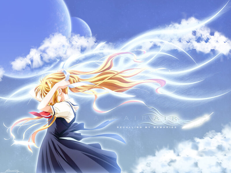 Blonde Girl in Blue Dress — Serene, Dreamy