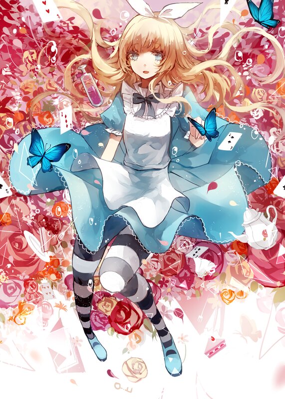 Blonde Girl in Blue Dress — Whimsical, Anime