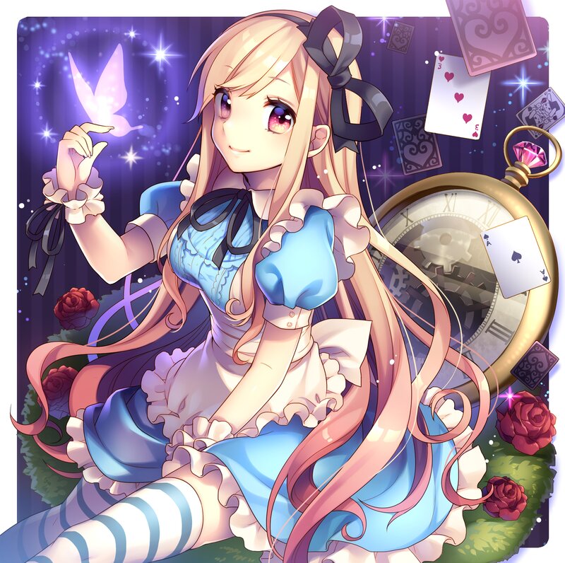 Blonde Girl in Blue Dress — Whimsical, Night