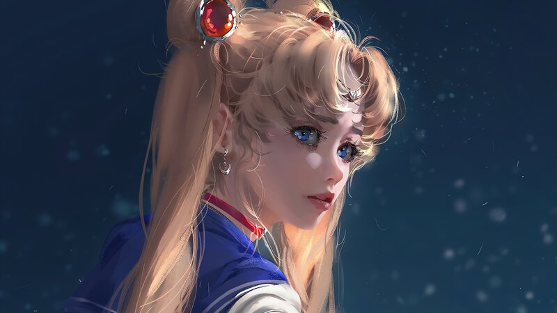 Blonde Girl in Blue Outfit — Dramatic