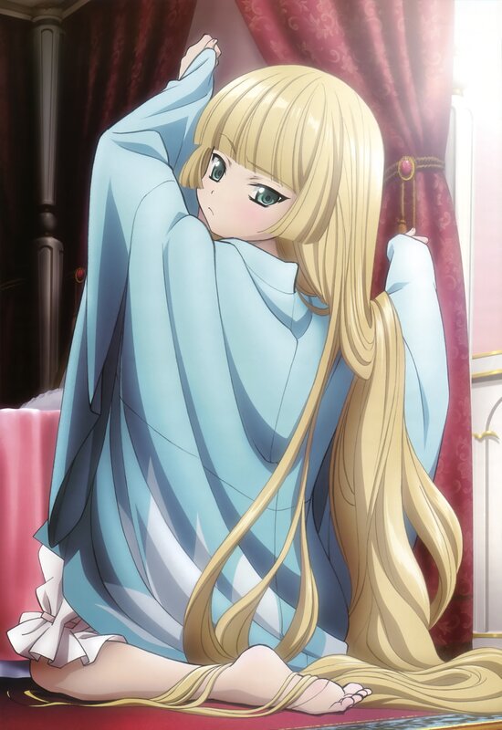 Blonde Girl in Blue Robe