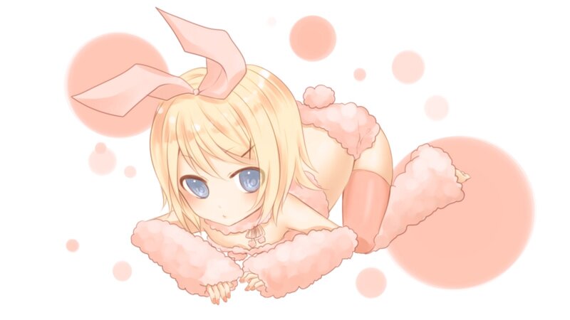 blonde girl in bunny costume