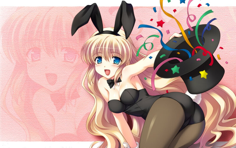 Blonde Girl in Bunny Costume — Pink, Festive