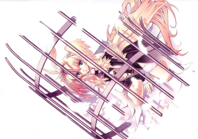 Blonde Girl in Cage — White