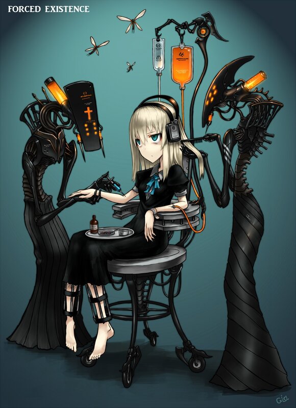 Blonde Girl in Chair — Black