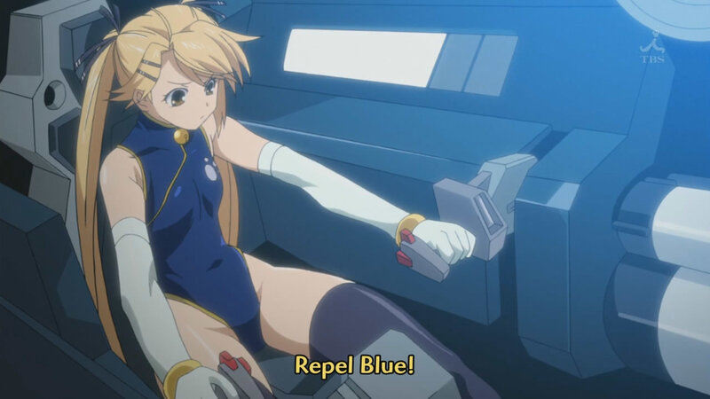 Blonde Girl in Cockpit — Blue
