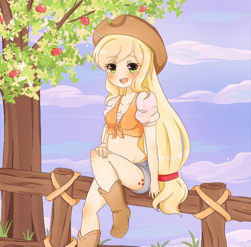 Blonde Girl in Cowboy Hat — Yellow