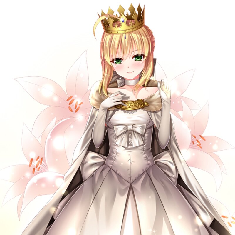 Blonde Girl in Crown — White
