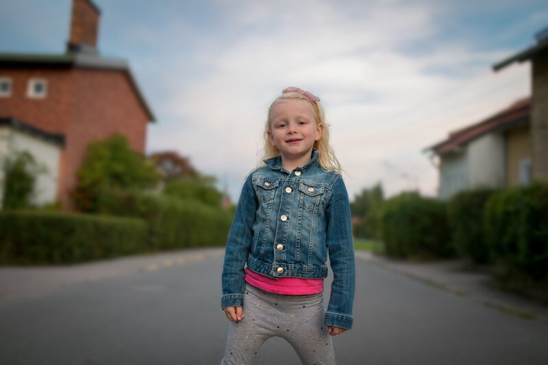 Blonde Girl in Denim Jacket