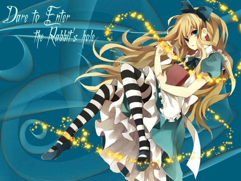 Blonde Girl in Dress — Blue, Whimsical, Anime