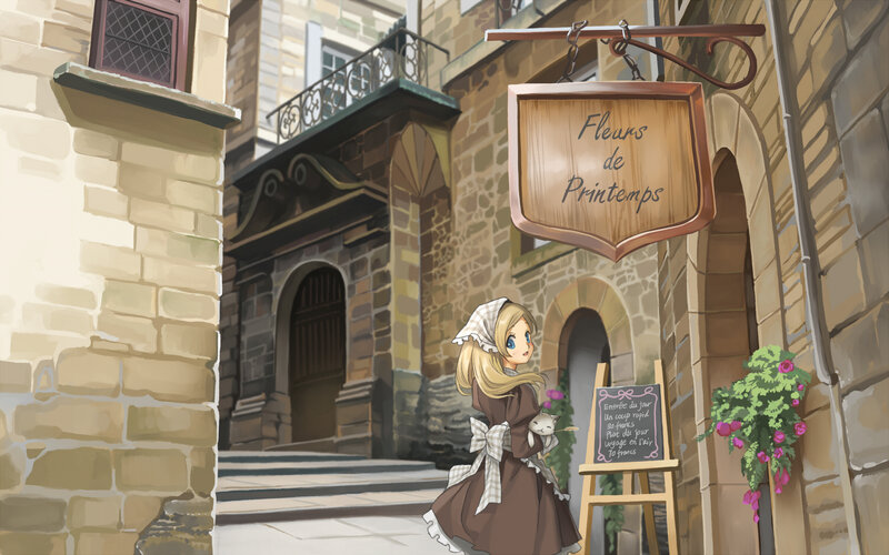 Blonde Girl in Dress — Brown, Calm