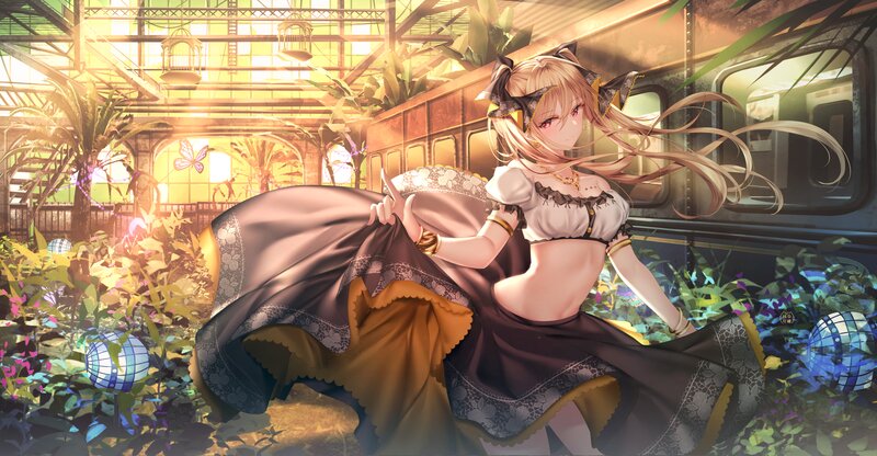 Blonde Girl in Dress — Gold, Dramatic, Afternoon