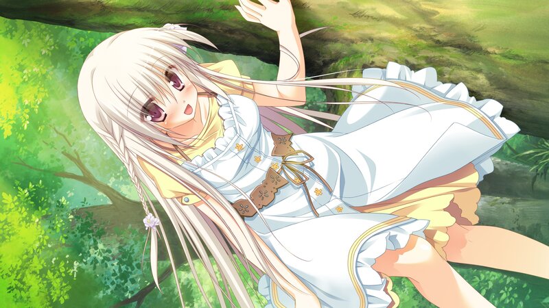 Blonde Girl in Dress — Green, Serene