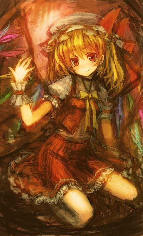 Blonde Girl in Dress — Orange, Dramatic
